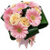 букет из кремовых роз и розовых гербер. Канада
